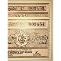 GERMANY X2 IN SEQ,,50 PFENNIG WESSELBUREN HEIDE 1921 003453-454 CRISP UNC  NOTGELD (EMERGENCY MONEY)