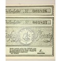 GERMANY X2 IN SEQ,,50 PFENNIG WESSELBUREN HEIDE 1921 003826-827 CRISP UNC  NOTGELD (EMERGENCY MONEY)