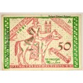 GERMANY  50 PFENNIG  MAGDEBURG 1921 AUNC   NOTGELD (EMERGENCY MONEY)
