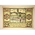 GERMAN   25 PFENNIG  CAMP RHEIN 1921 AUNC  NOTGELD (EMERGENCY MONEY)