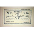 AUSTRIA  ,,  20 HELLER ROLLERTUBE 1920 CRISP UNC  NOTGELD (EMERGENCY MONEY)