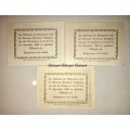 AUSTRIA SET X3,,,50 HELLER, 20 HELLER & 10 HELLER GERERSDORF 1920 CRISPUNC  NOTGELD(EMERGENCY MONEY)