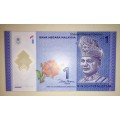 MALAYSIA 1 RINGGIT NEW POLYMER NOTE UNC