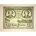 GERMANY , ,,125 PFENNIG HANN MUNDEN 1921 HIGH GRADE NOTE  NOTGELD (EMERGENCY MONEY)