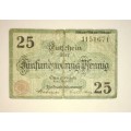 GERMANY , ,,25 PFENNIG OSNOORUCK  1917   NOTGELD (EMERGENCY MONEY)