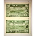 AUSTRIA X2  ,,,50 HELLER HOYM 1921 STAR NOTE UNC NOTGELD (EMERGENCY MONEY)