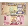 MALAWI SET 500 KWACHA & 100 KWACHA 2003-2016