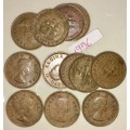 1/2 PENNY 1956 (BID PER COIN)