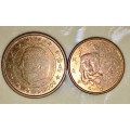 EURO SET,,, 2 CENT BELGIUM  and 1 CENT FRANCE 2000(1 BID TAKES ALL)