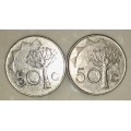NAMIBIA 50 CENT  1995 ( BID PER COIN )