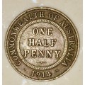 AUSTRALIA,,,1/2  PENNY 1914