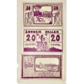 AUSTRIA SET ,,,50 HELLER, 20 H &10 HELLER,SANDL(PURP VARITY)1920 CRISP UNC  NOTGELD(EMERGENCY MONEY)