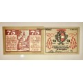 AUSTRIA SET,,,75 HELLER & 50 HELLER SALZBURG 1920 CRISP UNC  NOTGELD(EMERGENCY MONEY)
