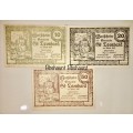 AUSTRIA SET,,,50 HELLER ,20 HELL&10 HELLER ST. LEONHARD 1920 CRISP UNC-AUNC NOTGELD(EMERGENCY MONEY)