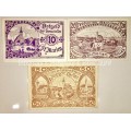 AUSTRIA SET,,,50 HELLER ,20 HELLER &10 HELLER ST.MARIEN 1920 CRISP UNC-AUNC NOTGELD(EMERGENCY MONEY)