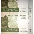 MADAGASCAR 200 FRANCS BOTH SIGNATURES 2004
