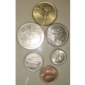 MALAYSIA  X6,,,,1 DOLLAR , 50 SEN ,20 SEN ,10 SEN ,5 SEN & 1 SEN 1992-1998(1 BID TAKE ALL)