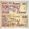 ZAMBIA SET 500 KWACHA  & 100 KW 2003 -2006