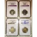 COMPLETE SET OF COMMEMORATIVE R5 COINS 1994 TO 2021 FOUR GRADED COINS & HIGH GRADE CIRCULATED COINS
