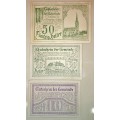AUSTRIA SET ,,, 50 HELLER ,20 HELLER & 10HELLER WEISSKIRCHEN 1920 CRISP UNC NOTGELD(EMERGENCY MONEY)