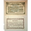 AUSTRIA SET ,,,50 HELLER & 20 HELLER KASSENSCHEIN 1920/21 NOTGELD(EMERGENCY MONEY)