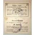 AUSTRIA SET ,,,20 HELLER STAMPED & 10 HELLER STAMPED KASSENSCHEIN 1920 AUNC NOTGELD(EMERGENCY MONEY)