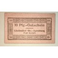 GERMANY,,10 PFENNIG APENBURG 1920s ND(SCARES-)  NOTGELD (EMERGENCY MONEY)