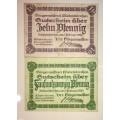 GERMANY SET,,, 25 PFENNIG & 10 PFENNIG BIEBELSKIRCHEN 1920 NOTGELD (EMERGENCY MONEY)