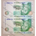 TT MBOWENI R10 IN SEQUENCE GO3505152-153 UNC 1999 FIRST ISSUE WTM RINO(1 BID TAKES ALL)