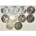 R S A,, 20 CENT SET 1980-1989 UNC (1 BID TAKES ALL)