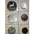 COMPLETE SET OF 1980 R1 PROOF TO 1/2 CENT PROOF/UNC COMES WITH COIN SLEEVE(1 BID TAKES ALL)