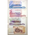 CAMBODIA SET 1000 RIELS 2007, 500 RIELS 2004, 50 RIELS & 100 RIELS 2001-2002 UNC(1 BID TAKES ALL)