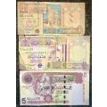LIBYA  SET 1/4 DINAR, 1/2 DINAR 1990 & 5 DINAR 2004(1 BID TAKES ALL)