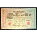 GERMANY 1000 MARK 1910 APRIL 21ST (L) BIG NOTE