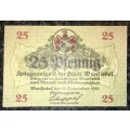 GERMANY 25 PFENNIG WUNFIEDEL 1918  AUNC NOTGELD (EMERGENCY MONEY)