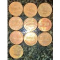 USA COMPLETE SET 1 CENT 1970 TO 1979 (1 BID TAKES ALL)