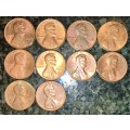 USA COMPLETE SET 1 CENT 1980 TO 1989 (1 BID TAKES ALL)