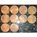 USA COMPLETE SET 1 CENT 1990 TO 1999 (1 BID TAKES ALL)