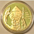 POPE JOHN PAUL II 1994 TO 2005--GOLD PLATED/CLAD (GOD BRING GOOD LUCK TO YOU)WITH PROTECTIVE CAPSULE