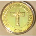 POPE JOHN PAUL II 2005.4--GOLD PLATED/CLAD (GOD BRING GOOD LUCK TO YOU 25,12)WITH PROTECTIVE CAPSULE