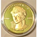 PRINCESS OF WHALES DIANA THE LAST ROSE OF ENGLAND 1961/97 --GOLD PLATED/CLAD WITH PROTECTIVE CAPSULE