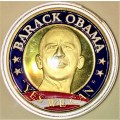 USA BARACK OBAMA--GOLD CLAD--YES WE CAN--2008 ELECTED-- WITH PROTECTIVE CAPSULE