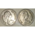 RHODESIA  10 CENT 1964(BID PER COIN)