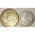 S A UNION SET ZUID AFRIKA --SILVER 6D and 3D TICKEY 1927 SILVER 80%(1 BID TAKES ALL)