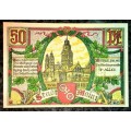 GERMANY 50 PFENNIG MAINZ 1921 UNC NOTGELD (EMERGENCY MONEY)