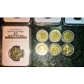 COMPLETE SET OF COMMEMORATIVE R5 COINS 1994 TO 2021 FOUR GRADED COINS