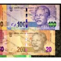 COMPLETE SET OF GILL MARCUS ALL AA R200 TO R10 SECOND ISSUE 2012 UNC+ (MANDELA WTM) 1 BID TAKES ALL