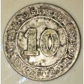 STRAIGHTS SETTLEMENTS 10 CENT 1896 SILVER