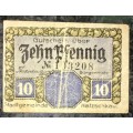 GERMANY 10 PFENNIG NETZSCHKAU 1919  NOTGELD (EMERGENCY MONEY)SMALL NOTE