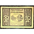 GERMANY 50 PFENNIG STOLZENAU AUNC 1921 NOTGELD (EMERGENCY MONEY)